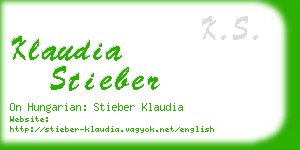 klaudia stieber business card